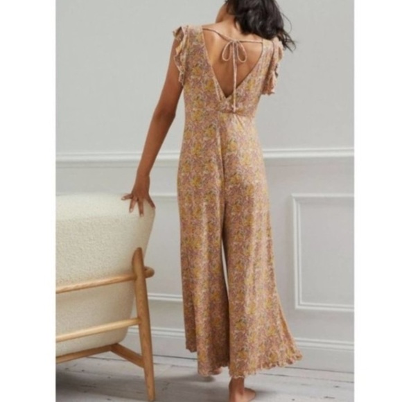 Anthropologie Matilda jumpsuit Ruffled jumper romper xs soft lounge cozy - Picture 7 of 9